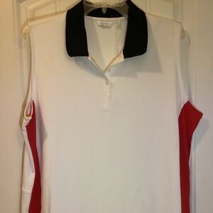 NWT Lady Hagen Women's Back Pleat Sleeveless Golf Polo